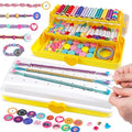 TingingYuli Friendship Bracelet Making Kit for Girls 8-12, DIY String Bracelet Maker with 3-Layer Storage Box, Arts and Crafts for Kids Ages 6-12, Easter Christmas Birthday Gift Set - color: White/Yellow