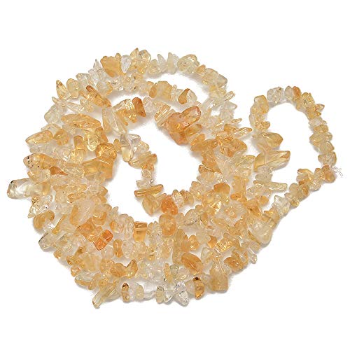 PLTbeads 5-8mm Natral Healing Gemstone Waist Bracelets Necklace Kit Irregular Stone DIY Crafts Design Jewelry Making 1 Strand per Bag Approxi 34 inch (Citrine Chips) - color: Citrine Crystal Chips