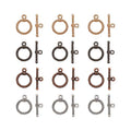 Craftdady 20 Sets Mixed Color 22mm Tibetan Style Alloy Ring Toggle Clasps for DIY Jewelry Making Crafting - color: Antique Silver, Gunmetal, Gold, Red Copper