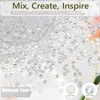 qiipii 10000PCS 2mm Small Transparent Resin Rhinestones Bulk SS6 Flatback Jelly Stones Clear Diamonds Gems Bling Charms for Nails Face Eyes Makeup Tumblers Bottles DIY Crafts Shoes Clothes Phones Book - color: Transparent, size: 2mm Bulk