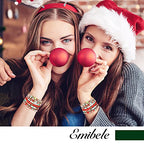 Emibele Colorful Stretch Bracelet Stack Boho Beaded Bracelet Set Heishi Surfer Bracelet Stackable Y2K Trendy Jewelry Friendship Multiple Set Women Fans - style: Red & Green &Gold 7PCS