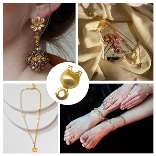 1200Pcs Clamshell Crimp Beads Tips Knot Covers Set Fold-Over Beads Caps for Jewelry, Necklace, Bracelet, Earrings, DIY Crafts Making, Connect Hook and Strings, 6 Colors