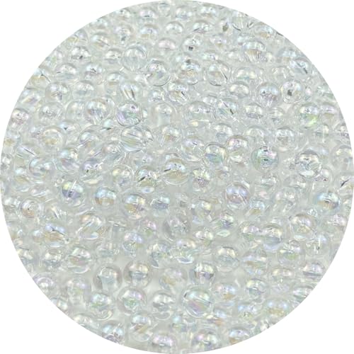 300pcs 8mm Acrylic Round Beads AB Colors Acrylic Beads Round Spacer Beads with Hole for DIY Bracelet Necklace Jewelry Making Supplies Handmade Craft(Transparent AB) - color: Transparent AB, size: 8mm