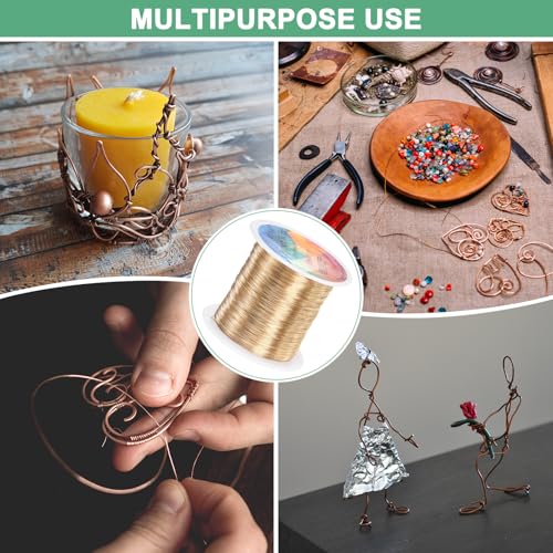 M METERXITY 0.3mm Jewelry Wire, 28 Gauge 328FT Craft Wire Copper Beading Wire for Jewelry Making/Planting/Weaving/DIY Crafting, Soft Metal Wires [100M, Champagne Gold] - color: Champagne Gold, size: 0.3mm 28 Gauge