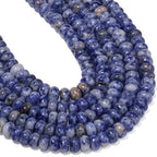 Songxi 5x8mm Natural Blue Sodalite Stone Rondelle Beads, 75PCS Spacer Round Loose Abacus Beads for Jewelry Making, Gemstone for Bracelet Necklace Earrings, Arts and Crafts - color: Blue Sodalite