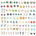 SANNIX 110Pcs 55 Pairs Spring Summer Charms for Jewelry Making, Assorted Gold Enamel Charms for Bracelet Necklace Earrings Jewelry Making and Crafting - style: Spring Summer Style