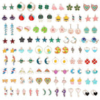 SANNIX 110Pcs 55 Pairs Spring Summer Charms for Jewelry Making, Assorted Gold Enamel Charms for Bracelet Necklace Earrings Jewelry Making and Crafting - style: Spring Summer Style