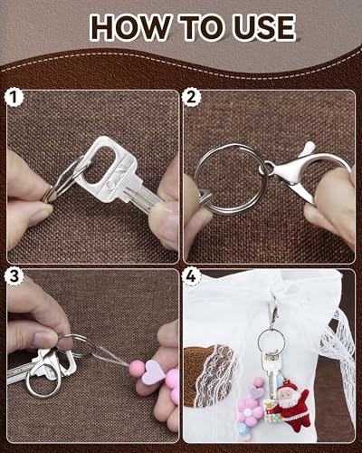 325PCS FIVEIZERO Keychain Making Kit - Keychain Clip with Key Ring, Lobster Claw Clasp, Swivel Snap Hook, Jumprings & Extender Chain for Crafts, DIY Projects & Purse Making Supplies - color: silver