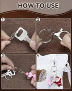 325PCS FIVEIZERO Keychain Making Kit - Keychain Clip with Key Ring, Lobster Claw Clasp, Swivel Snap Hook, Jumprings & Extender Chain for Crafts, DIY Projects & Purse Making Supplies - color: silver
