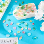 Glass Leaf Beads Crystal Glass Leaf Charms Transparent Leaves Pendants Tiny Green Leaf Bead Caps for Christmas Earring Bracelet Jewelry Making DIY Keychain Craft - color: Colorful-Spring