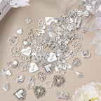 Charms for Jewelry Making Bulk Antique Silver Tibetan Alloy Pendants Love Word for Earring Bracelet Necklace - style: Heart