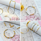 Looconi 1400pcs Letter Beads Gold Alphabet A-Z and Number Heart Beads 7x4mm White Acrylic for Jewelry Making Bracelet - color: Gold-Star