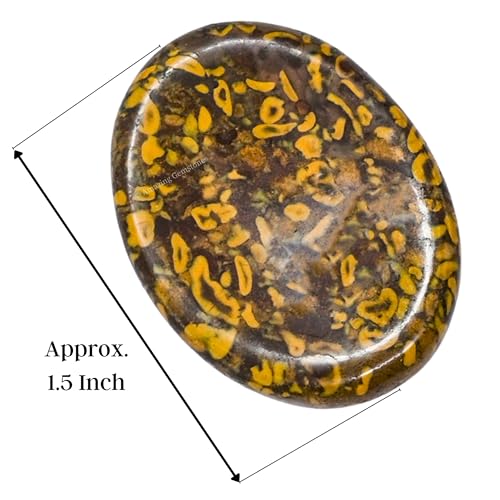 Amazing Gemstone Fruit Jasper Worry Stone Crystals and Healing Stones - Stress Relief Gifts - Piedra Crystal Fidget for Meditation, Relaxation - Unique Stocking Stuffers Birthday Gifts for Women, Men - color: Fruit Jasper