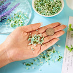 Pandahall 100 Gram 6/0 Round Seed Beads - 4mm Tiny Glass Seed Beads in Green & White, Perfect for Jewelry Making - color: Green Theme, size: 6/0