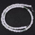 GEM-Inside 30Pcs 5x12mm Natural Ice White Jade Stone Plant Bamboo Knot Bone Beads for Jewelry Making Power Energy Chakra Stone Beads - color: Ice White Jade