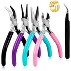 URSKYTOUS 4Pcs Jewelry Pliers Set Jewelry Making Pliers Tools Kit Include Jewelry Making Needle Nose Chain Nose Round Bent Pliers Wire Cutter for Bracelet Beading DIY Craft Jewelry Making Supplies - color: Ch Mix Color