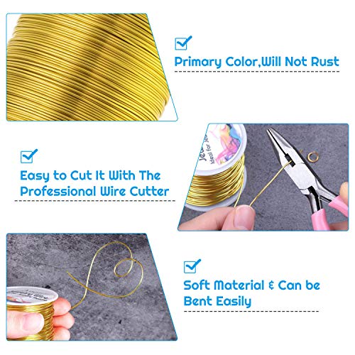 22 Gauge Jewelry Wire, Anezus Craft Wire Tarnish Resistant Copper Beading Wire for Jewelry Making Supplies and Crafting (Gold, 49 Yards/45 Meters) - color: Gold