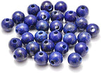 AD Beads Natural Gemstone 10mm Round Loose Beads Big Hole 2mm Sized 30pcs (Lapis) - color: Lapis blue