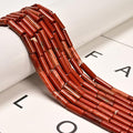 29 Pcs 4x13mm Natural Red Jasper Stone Bead Cylinder Column Tube Beads for Bracelets Jewelry Making Crafts Adults - color: Red Jasper, size: 4x13mm