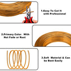 2mm Aluminum Wire - 100ft, 12 Gauge, Bendable Anodized Metal for Sculpting, Jewelry Making, Armature Making, Wire Weaving & Wrapping, Crafting - size: 2mm, style: Gold