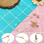 286Pcs Earrings Beading Hoop Set for Jewelry Making,36 Beading Hoops Earring Finding Teardrop Round Earring Hoops with 50 Hooks,100 Jump Rings,100 Earring Backs for Earrings Making Supplies(K Gold) - color: 286Pcs-K Gold