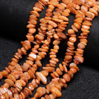 Chip Shells, 260pcs 5-8mm Irregular Beads with Holes, Orange Shell & Carnelian Chip Beads for Jewelry Making - color: Orange