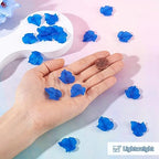 Crafans 100Pcs Frosted Acrylic Leaf Charms 24x22.5x3mm Transparent Plant Pendants Clear Autumn Maple Leaves Beads Charms for Jewelry Making (Blue) - color: Blue