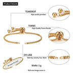 DanLingJewelry 10pcs 304 Stainless Steel Adjustable Slider Bracelet Slider Extender Chains Friendship Bracelets for Jewelry Making DIY 8 Inches(215mm) G - color: StyleⅪ-10 pcs-Golden
