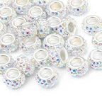 50 PCS Large Hole Crystal Charm Spacer Rhinestone Beads for Pens Making, Jewelry Making Supplies, DIY Crafts, Bracelet (Color, 12mm) - color: color