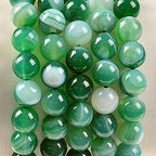 MASSIVE BEADS Natural Healing Power Gemstone Crystal Beads Unisex Adjustable Macrame Bracelets - color: Agate Green, size: 6mm
