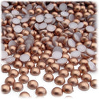 The Crafts Outlet 144pc Pearl Finish Half Dome Beads, Round, 5mm, Golden Caramel Brown