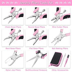 Toolour Jewelry Pliers Set Jeweler Making Tools for Adults,11pcs Professional Jewelry Pliers Tool Kit with Jewellery Making Supplies for DIY Beading Crafting Crimping Cutting Repair