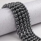 HAAMIIQII 60pcs 6mm Natural Black Hematite Stone Beads Round Loose Gemstone Beads for Jewelry Making Strand 15 Inch - color: Black Hematite, size: 6mm 60pcs