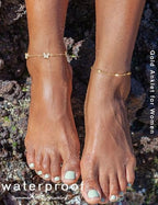 RLMOON Gold Silver Anklets for Women CZ Ankle Bracelet 14K Gold Plated Waterproof Layered Stackable Tennis Dot Chain Anklet Trendy Summer Beach Foot Jewelry - color: C:Butterfly Anklet Gold