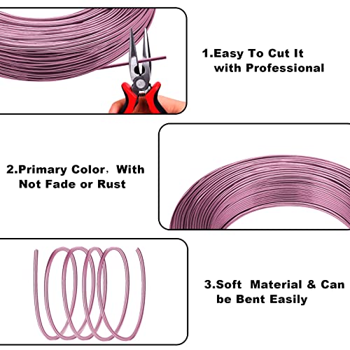 12 Gauge Aluminum Wire - 100 Feet AnselLimited Edward Bendable Anodized Metal Wire for Sculpting, Jewelry, Armature, Wrapping & Craft - size: 2mm, style: Pink