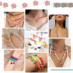PH PandaHall 4600pcs Flower Heishi Bead 6mm Vinyl Disc Beads Flat Floral Polymer Clay Beads for Hawaiian Earring Choker Anklet Bracelet Necklace Jewelry Making Summer Surfer, Random Color