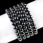 AD Beads Natural Gemstone Round Beads Stretch Bracelet Healing Reiki 10mm (Hermatite) - color: Hermatite