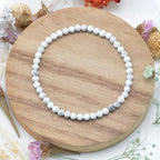 MASSIVE BEADS Natural Genuine Gemstone Beads Healing Crystal Chakra Reiki Jewelry Faceted Round Beads Bracelets 3mm - color: Howlite