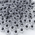 150Pcs Acrylic Flower Beads Candy Color Transparent Plastic Pastel Spacer Beads with Hole for DIY Crafts Wind Chimes Suncatcher Necklaces Bracelets Earrings Jewelry Making(Black) - color: Black