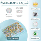 400Pcs Clear Glitter Letter Beads 7x3.5mm Acrylic Transparent Alphabet Spacer Beads Small Pony Bead for Friendship Bracelet Necklace Keychain Crafts Jewelry Making - color: Transparent, Flat Round, size: 7x3.5mm
