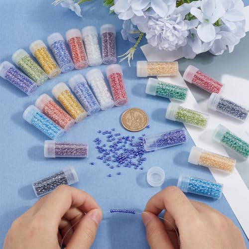 SUNNYCLUE 120G Glass Seed Beads Bulk 12/0 Seed Beads Glass 2mm Transparent Small Pony Beads Mini Round Glass Bead Loose Spacer Beads for Jewelry Making DIY Earrings Friendship Bracelets Necklace - color: Mixed Color 4