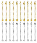 Crisjanggo 20 PCS Gold and Silver Necklace Extender Chain for Women Stainless Steel Curb Extension Bracelet Link for Delicate Jewelry 2 Inch - color: Triangle