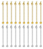 Crisjanggo 20 PCS Gold and Silver Necklace Extender Chain for Women Stainless Steel Curb Extension Bracelet Link for Delicate Jewelry 2 Inch - color: Triangle