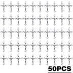BronaGrand 50pcs Alloy Cross Charms Pendants Jewelry Rosary Cross Charms for DIY Bracelet Necklace Jewelry Making Findings,37×22mm - color: Silver