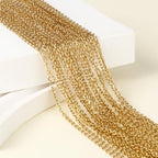 24PCS Gold Necklace Chain for Jewelry Making 1.5MM 18K Gold Plated Stainless Steel Cable Cross Link Chains Bulk for DIY Necklace - color: gold(1.5mm/18 inches)