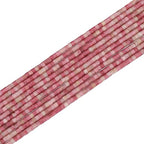 BEADIA Natural Rhodochrosite Short Cylinder Beads 2x3mm 155pcs Tube Loose Semi Gemstone Beads for Jewelry Making Design - color: Rhodochrosite