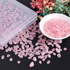 400pcs Natural Chip Stone Beads Rose Quartz 5-8mm Irregular Gemstones Healing Crystal Drilled DIY Loose Rocks Bead Crystal for Bracelet Necklace Jewelry Making Crafting - color: Rose Quartz