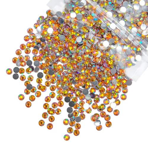 qiipii 2800PCS 4mm Orange AB Resin Rhinestones for Crafting Bright Orange Flatback Stones Bulk SS16 No-Hotfix Diamonds Gems Charms Supplies for Nails Face Eyes Makeup Tumblers Bottles DIY Crafts Shoes - color: Crystal Orange Yellow Ab, size: 4mm Bulk