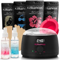 KoluaWax Premium Waxing Kit for Women - Beginner Friendly - Complete Wax Kit that includes 14oz of Wax Beads, Applicator, Pre and Post Care, Suitable for Sensitive Skin (Black) - Mothers Day Gifts - color: Black