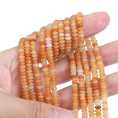 BEADIA Natural Red Aventurine Spacer Beads Caps Rondelle Disk Loose Beads for Beading Jewelry Making 4mmx2mm 38cm - color: Red Aventurine, size: Rondelle Disk 4mm x 2mm